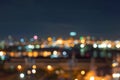 Bokeh abstract background of skyscraper buildings in Bangkok city, Thailand with lights, Blurry photo at night time. Cityscape Royalty Free Stock Photo