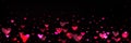 Bokeh background with blurred pink hearts Royalty Free Stock Photo