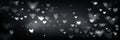 Bokeh background with blurred white hearts Royalty Free Stock Photo