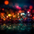 Bokeh background with bright glowing lights and water droplets Royalty Free Stock Photo