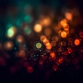 Bokeh background with bright glowing lights and water droplets Royalty Free Stock Photo