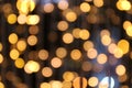 Bokeh background gold yellow colorful of merry christmas, Happy new year bokeh lighting shine on night background, Bokeh glitter Royalty Free Stock Photo