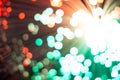 Bokeh background with colored lights red and green