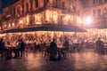 Bokeh background of a romantic Italian Trattoria restaurant