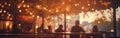 Bokeh background of Street Bar beer restaurant, outdoor in asia, People sit chill out and hang out dinner and listen to music