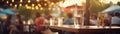 Bokeh background of Street Bar beer restaurant, outdoor in asia, People sit chill out and hang out dinner and listen to music