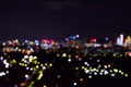 Bokeh blurred city view in Seoul, South Korea. Landscape blurred in night of Seoul Royalty Free Stock Photo