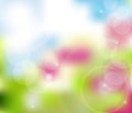 Bokeh blurry natural abstract pink background. Spring background. Vector.