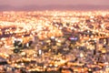 Bokeh of Cape Town skyline from Signal Hill after sunset Royalty Free Stock Photo