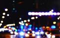 Bokeh from car lights, suitable for use as a background image Royalty Free Stock Photo