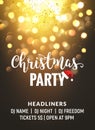 Bokeh christmas party background decoration. Abstract glow defocused holiday bokeh illustration