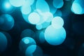 Bokeh, circle and blue sparkle wallpaper with lights for abstract pattern, design or texture of a background. Lens flare Royalty Free Stock Photo