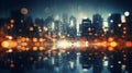 bokeh city lights blurred background effect Royalty Free Stock Photo