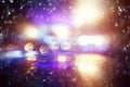 Bokeh city lights blurred background Royalty Free Stock Photo