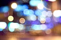 Bokeh city lights blurred background effect Royalty Free Stock Photo