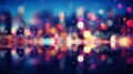 bokeh city lights blurred background effect with light sparks Royalty Free Stock Photo