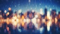 bokeh city lights blurred background effect and reflection on lake Royalty Free Stock Photo