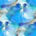 bokeh colorful pattern water texture paint blue abstract seamless watercolor color background Royalty Free Stock Photo