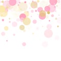 Bokeh confetti circles decoration holiday background. Royalty Free Stock Photo