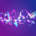 Bokeh Confetti. Purple Party Background. Unicorn Foil. Laser Ele Royalty Free Stock Photo