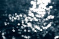 Bokeh effect.The bokeh of the lens from the surface of the water shimmering in the sunlight. The reflections create a pattern of Royalty Free Stock Photo