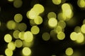 Bokeh effect golden yellow defocused light background. Christmas Lights Concept Royalty Free Stock Photo