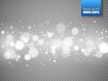 Bokeh effect on transparent background. Vector