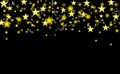 Bokeh in the form of stars on a black background. Merry Christmas and happy New year. Background for a Christmas card. Winter holi