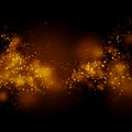 Bokeh gold dust glitter star background. Abstract milky way