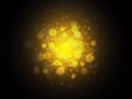 Bokeh golden lights background. Christmas concept. Vector illustration Royalty Free Stock Photo