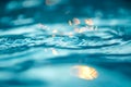 Bokeh light background in the pool. Royalty Free Stock Photo