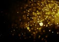 Bokeh light gold color black background Royalty Free Stock Photo