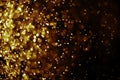 Bokeh light gold color black background Royalty Free Stock Photo