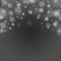 Bokeh light gray sparkles on transparency background vector illustration.