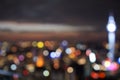 Bokeh of light in the Kuala Lumpur city skyline at night Royalty Free Stock Photo