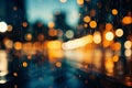 bokeh lights of the city background generative AI Royalty Free Stock Photo