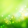 Bokeh lights effect on fresh green gradient  background Royalty Free Stock Photo