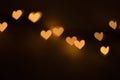 Bokeh lights, heart shapes Royalty Free Stock Photo