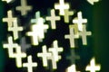 Bokeh lights shaped like crosses Royalty Free Stock Photo