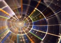 Bokeh, multicolored symmetrical fractal pattern as circle