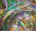 Bokeh, multicolored symmetrical fractal pattern as flower