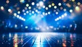 a bokeh neon karaoke show theater glowing concert spotlight performance stage lights glow event party shiny nightclub disco night Royalty Free Stock Photo