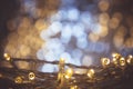Bokeh night light with small LED light for Decorative lights in Royalty Free Stock Photo