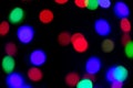 Bokeh at nightlight for background. subject is red green blue light blurred.