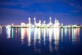 Bokeh of oil refinery. Bokeh background