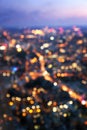 Bokeh (out of focus) night London, view from shard