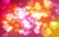 Bokeh pink heart background