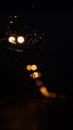 Beautiful bokeh in the rain and at night Royalty Free Stock Photo