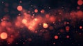 Bokeh Red Lights Glowing in a Dark Background Creating Depth and Vivid Contrast