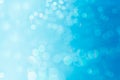 Bokeh soft pastel blue and white background with blurred lights. Royalty Free Stock Photo